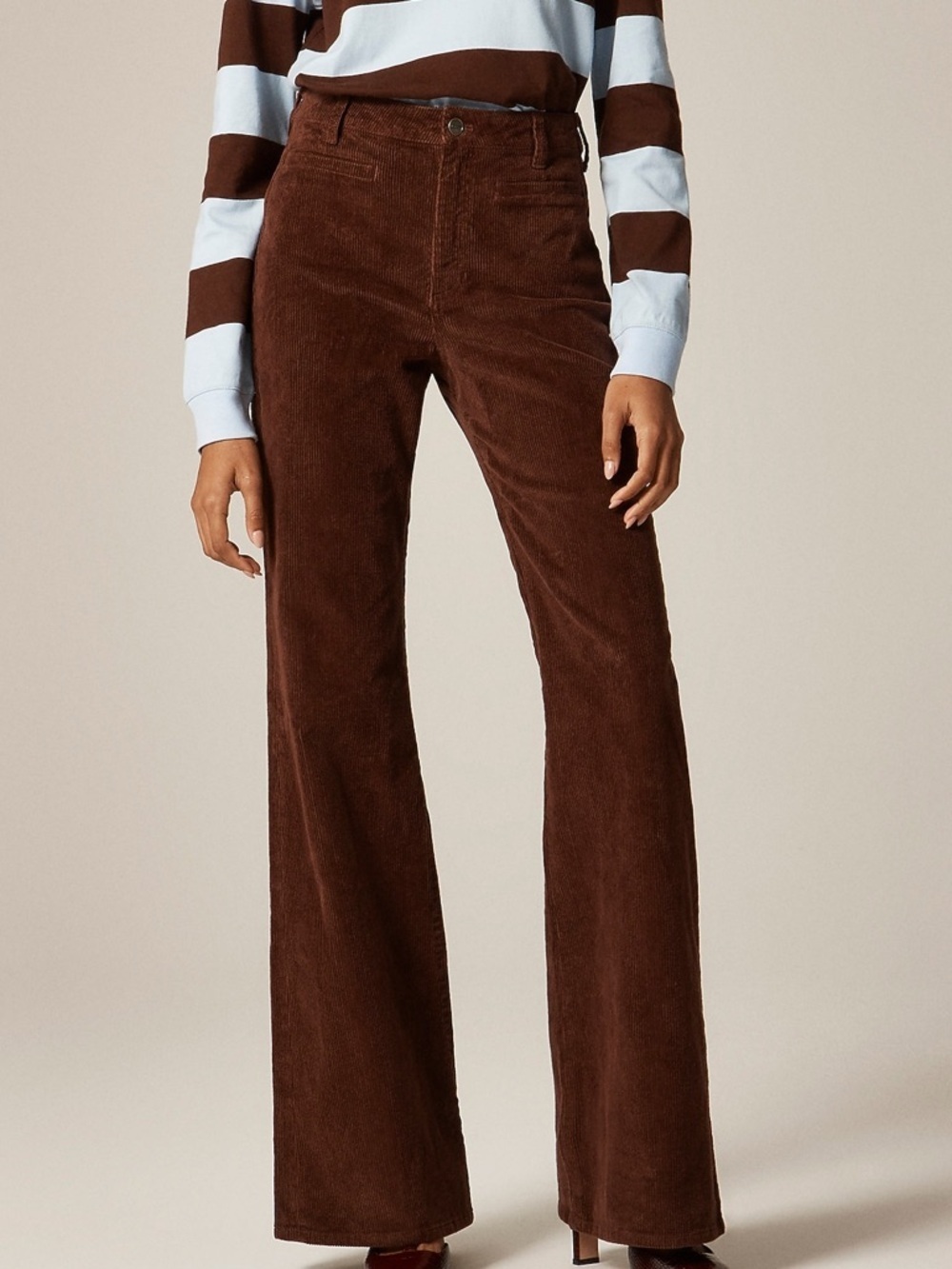 J crew French press brown Vintage flare pant in corduroy